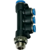 Riegler T-Mehrfachverteiler drehbar G 1/4 außen Ø4x8