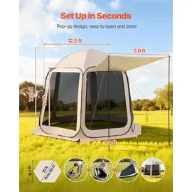Vevor Pop-up-Zelt 304,8x280,4 cm Beige