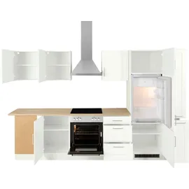 kochstation Winkelküche L-Form 310 cm weiß