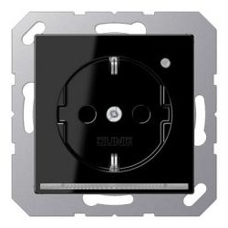 Jung SCHUKO-Steckdose mit LED-Orientierungslicht und Helligkeitssensor (schwarz)