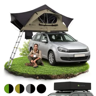 Juskys Autodachzelt Lago 120 x 210 cm Schwarz / Khaki