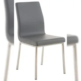 CLP 2er Set Esszimmerstühle Colmar Mit Pflegeleichtem Kunstledersitz I Gepolsterte Lehnstühle Mit Edelstahlgestell