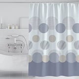 GONOVE Duschvorhang für Badezimmer 240 x 200 cm Schimmelresistent Dicke Polyester Stoff Kreis Duschvorhang Liner Wasserdichter langer Badevorhang mit Haken, waschbar und gewogen Saum