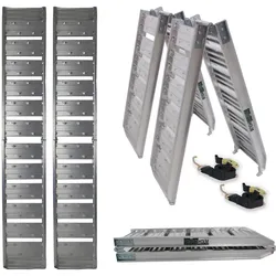 TRUTZHOLM 2 x Auffahrrampe klappbar 180 cm Traglast 400 kg Alu grau geriffelt...