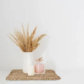 Relaxdays 6xTISCHSET Hellbraun, Textil, 42x1.5x30 cm, Wohntextilien, Tischwäsche, Tischsets