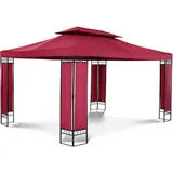 Uniprodo Gartenpavillon 3 x 4 m weinrot