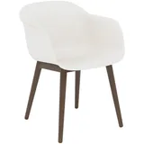 Muuto - Fiber Chair Wood Base, Eiche dunkel gebeizt / weiß recycled