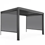 Oviala Pergola, Grau, Metall, Rechteckig, 281x250x403 cm, Sonnen- & Sichtschutz, Pavillons & Pergolas