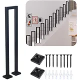 Treppengeländer Innen, Geländer treppe, Handlauf treppe, U Förmiger Geländer, Treppengeländer Außen, Handlauf Schwarz, TreppengeläNder, für Balkone Flure Wohnungen Villen (U-Schwarz, 75CM)