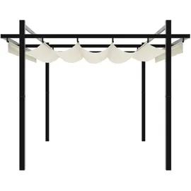 vidaXL Gartenpavillon 3 x 3 m inkl. 4 Seitenteile Creme