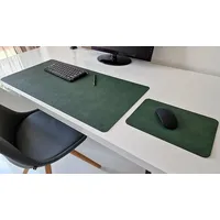 Profi Mats Schreibtischunterlage Schreibtischunterlage Just Kunst Leder 80x38cm mit Mauspad 29x20cm grün