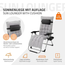 Hauki 2er Set Sonnenliege 200 x 65 x 10 cm Grau