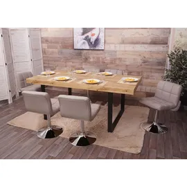 MCW Esszimmerstuhl Cadiz Kunstleder taupe-grau 6er Set