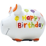 KCG Spardose Schwein Happy Birthday Keramik klein