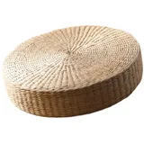 LOVIVER Rattan-Bodenkissen, Japanischer Stil, Tatami-Sitzkissen Rund, Handgewebtes Futon-Sitzkissen, Yogakissen, Heimdekoration für Schlafzimmer, Balkon, 30cmX10cm