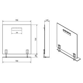 Sapho WEGA 70 x 80 cm Silber