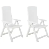 vidaXL Gartenstuhl 59 x 67 x 106 cm weiß klappbar 2 St.