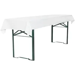 TexDeko Tischdecke für Bierzeltgarnitur 100x250cm, waschbar Weiß