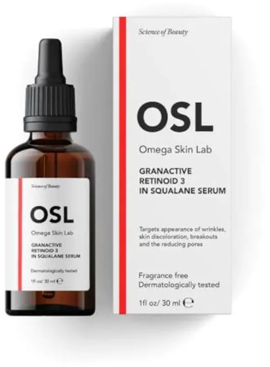 OSL Granactive Retinoid 3 in Squalen-Serum 30 ml – freundliches Anti-Aging-Retinol-Serum für das Gesicht und Hyaluronsäure-Serum – angereichert mit 3 % Retinoid-Serum