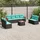 vidaXL Gartensofa-Set mit Kissen, schwarzes Polyrattan
