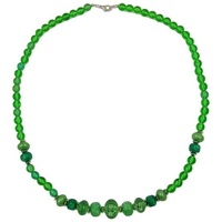 Gallay Perlenkette Kette Kunststoffperlen grün-transparent 60cm (1-tlg) grün
