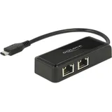 DeLock Adapter USB-C 3.1 Gen 1 > 2 x Gigabit LAN 10/100/1000 Mb/s