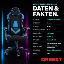 onbest Gaming Stuhl Blau