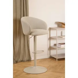 Actona GROUP Barhocker Eleanor gepolstert - drehbar & höhenverstellbar, moderne (1 St), Bequemer Barstuhl mit Fußstütze und Drehfunktion im Scandi Stil beige