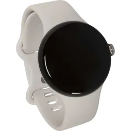 Google Pixel Watch BT polished silver Sportarmband chalk