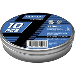 Norton Gewebe Trennscheibe für Stahl Inox Edelstahl 125x1,0x22,23 mm 10er Set