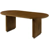 MASSIVMOEBEL24.DE Esstisch oval Mango 220x100x76x76 braun lackiert BARCELONA #225
