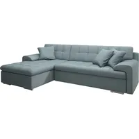 Ecksofa TRENDMANUFAKTUR "Rave II, L-Form" Sofas Gr. B/H/T: 245cm x 77cm x 154cm, Struktur, Recamiere links, mit Bettfunktion, grün (salbei) wahlweise mit Bettfunktion