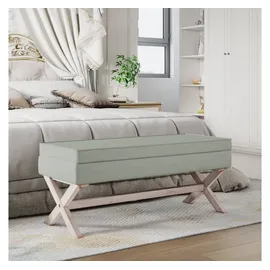 vidaXL Hocker mit Stauraum Hellgrau 110x45x49 cm Samt