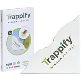 Trappify Fenster Fliegenfalle für Innen zum Kleben (12 Stück) - Fensterfliegenfalle Innenbereich für Mücken, Mosquitos - Anti Fliegen Klebefalle - Fliegenfänger Fliegentöter zur Mückenabwehr