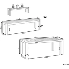 Beliani Gartenmöbel-Set, dunkelbraun 6-Sitzer TUSCANIA