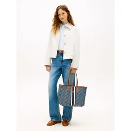 Tommy Hilfiger TH Monoplay Tote Stripe Le Shopper Kunstleder Blue