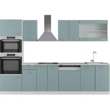Vicco Küchenzeile R-Line 300 cm Blau-Grau/Weiß