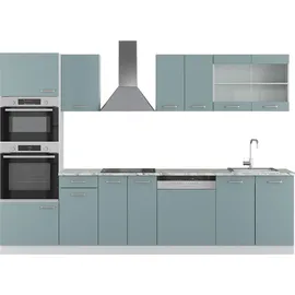 Vicco Küchenzeile R-Line 300 cm Blau-Grau/Weiß