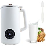 Multifunktionaler Sojamilchbereiter 304 Edelstahl, Pflanzenmilchbereiter Berührbarer LED Bildschirm, 600 W Motorleistung Smoothie Maker 10 Klingen (1000 ml), für Pflanzenmilch, Sojamilch, Smoothie