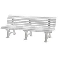 Proregal Gartenbank Jamaika | 4-Sitzer | Weiß Kunststoff 200x80x64