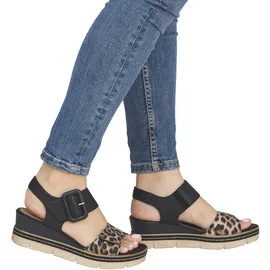 remonte Keilsandalette Sommerschuh, Sandale mit praktischen Klettverschlüssen schwarz 45 EU