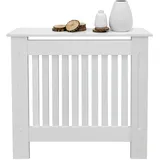 ECD Germany Heizkörperverkleidung Landhausstil 78x19x82 cm Weiß MDF lackiert