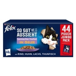 Felix Nassfutter Katze in Gelee Gemischte Vielfalt