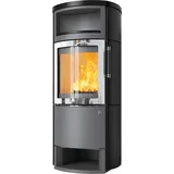 Kaminofen HARK 44-5.3 GT FlameKat 8 kW - Ofenkacheln: Opak-Schwarz - Korpus: titan/verchromt