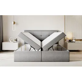 Fun Möbel Boxspringbett Schlafzimmerbett DEGNA 180x200cm Stoff Gerra Grau / Speed - Grau