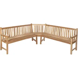 Gartenbank Eckbank 210 x 210 cm Teak-Holz FELIA