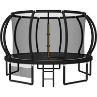 JUMMICO Trampolin Outdoor Ø 228/305/366/427/488 cm mit Schutznetz und Leiter, GS-geprüftes Freizeit-Trampolin für Kinder und Erwachsene, Rahmen mit Rostschutzbeschichtung, Belastbarkeit 150kg