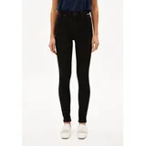 Armedangels Damen Skinny Jeans High Waist Bio-Baumwoll Mix X-Stretch INGAA Skinny Fit Black Night - 27W / 30L