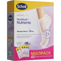 Scholl Pedimask Fußmaske mit Lavendelöl, 4 Paar feuchtigkeitsspendende Socken – 210 g