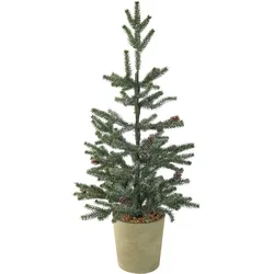 K ̧nstlicher Weihnachtsbaum im Topf 66 cm winterlich mit Tannenzapfen